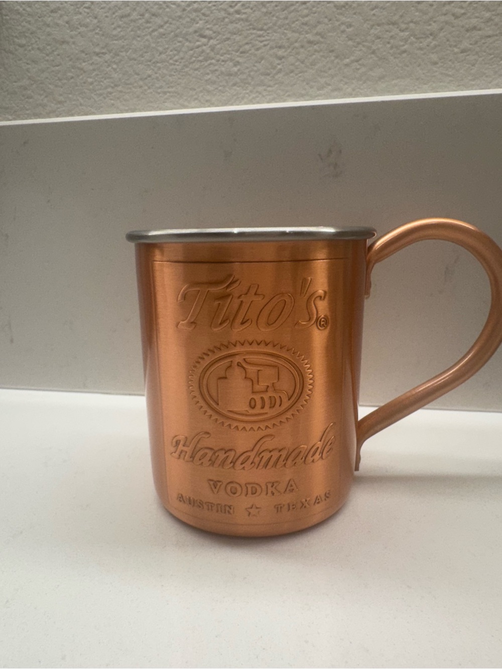 Tito's Copper-Colored Moscow Mule Mug with Handle
